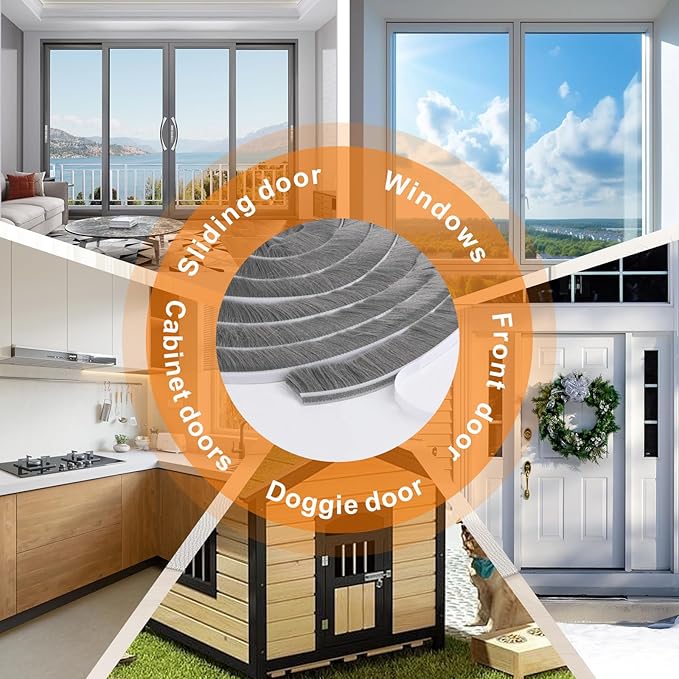 33.3FT Self-Adhesive Weather Stripping Seal for Door Frames and Sliding Windows, Weatherstripping for Soundproofing, Dustproof, Window Insulation for Winter, 0.35'' Wide x 0.6'' Thick, White