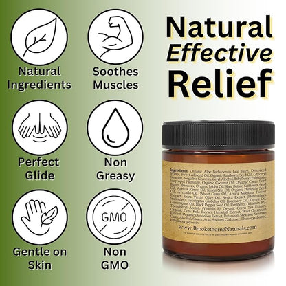 Relief Arnica Cream Natural Lotion for Effective Sore Muscle Relief | Arnica Bruise Cream with Lemongrass & Eucalyptus Essential Oils | Best Massage Lotion for Massage Therapy – 2 Pack