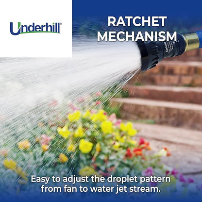 Underhill Magnum UltraMax Full Throttle High Flow Garden Water Hose Nozzle, Sprayer, 39-100 GPM 80 PSI, 1-Inch FHT, Jet, Soak, Fan, NG500-SFSH-10