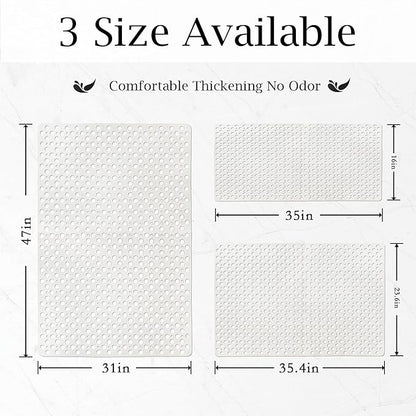 Large Non Slip Shower/Bath Mat for Inside Shower, 35.4x23.6 Inch Anti-Slip Shower Stall Mat for Elderly,Extra Long Bathtub Mat for Shower with Big Suction Cups