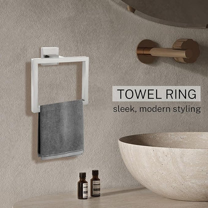 Brushed Nickel Towel Ring Towel Holder for Bathroom Bath Towel Hanger Stainless Steel Bathroom Hardware Accessories Wall-Mounted Towel Rack