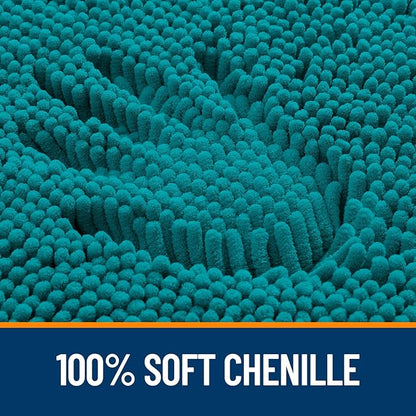 OLANLY Bathroom Rugs 30x20, Extra Soft Absorbent Chenille Bath Rugs, Rubber Backing Quick Dry, Machine Washable Bath Mats for Bathroom Floor, Tub and Shower, Home Decor Accessories, Deep Lake