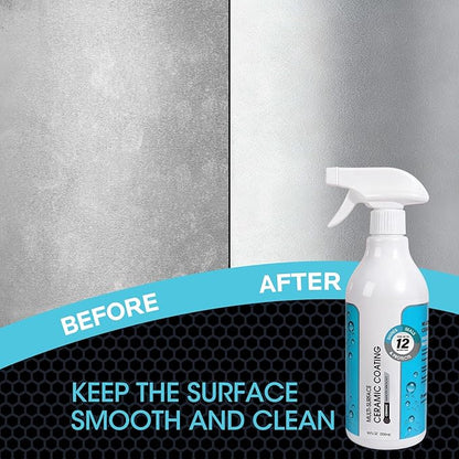 Ceramic Coating Spray for Stainless Steel & Glass - Fingerprint & Water-Spot Repellent, Long-Lasting Surface Protection for Kitchen & Bath (500ml)