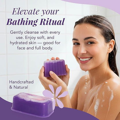 Saavy Naturals Natural Soap Bar Plumeria Violet- Plant-Based Ingredients (1LB)
