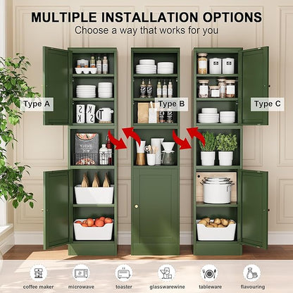 Narrow Bthroom Storage Cabinet Tall Metal Storage Cbinets with 4 Adjustable Shelves Freestanding 5 Tier Slim Pantry Cabinet for Kitchen Office Small Space