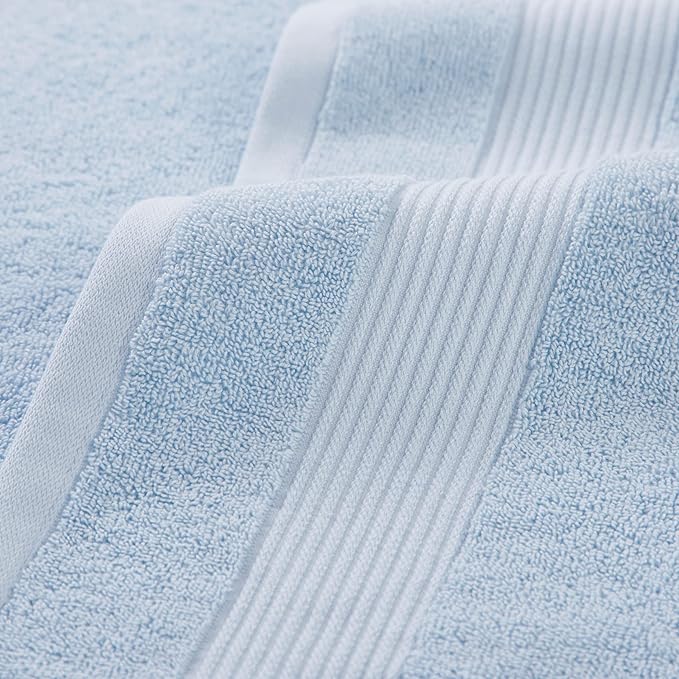 Arkwright 100% Cotton Luxury 36 Piece Bath Towel Sets Bulk - Case of 6 - Soft & Absorbent 600 GSM, Quick-Drying, Perfect for Beach Houses, Hotels, and Rental Properties, Misty Blue