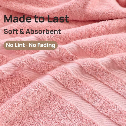 Cotton Bath Towel – Large 30x60 Inches, Soft, Thick & Absorbent Towel for Bathroom, Spa, or Home Use (Pink, 2 Pack – 30"x60")
