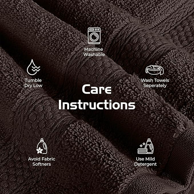 RIVERSIDE 12 Pack Premium 100% Cotton Face Washcloths, 550 GSM, 12 x 12 Inches, Soft, Absorbent Towels for Body & Shower, Bathroom Wash Clothes, Durable Face Towels Set for Spa, Gym, Brown