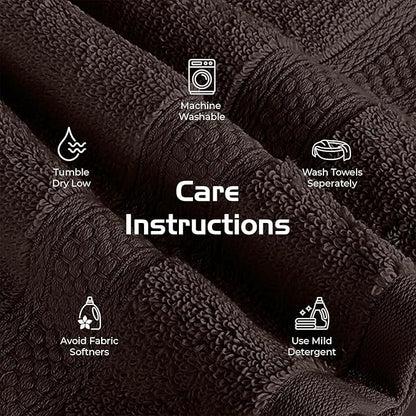 RIVERSIDE 12 Pack Premium 100% Cotton Face Washcloths, 550 GSM, 12 x 12 Inches, Soft, Absorbent Towels for Body & Shower, Bathroom Wash Clothes, Durable Face Towels Set for Spa, Gym, Brown