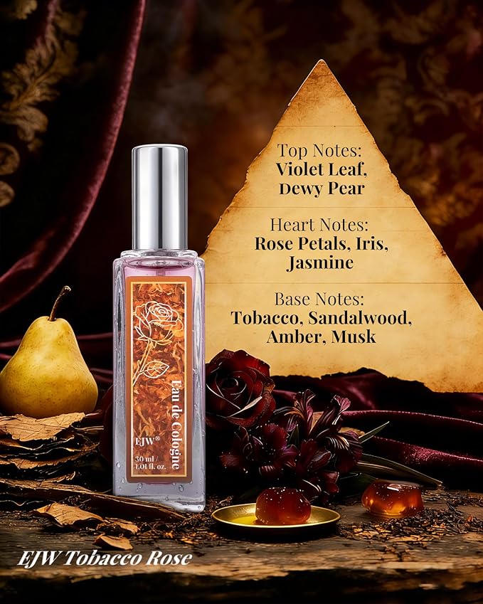 EJW Tobacco Rose Body Spray for Women | Warm Floral Hair Perfume & Body Mist, Alcohol-Free Long-Lasting Fragrance with Aloe & Collagen, 1.01 fl oz (Tobacco Rose)
