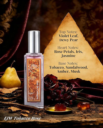 EJW Tobacco Rose Body Spray for Women | Warm Floral Hair Perfume & Body Mist, Alcohol-Free Long-Lasting Fragrance with Aloe & Collagen, 1.01 fl oz (Tobacco Rose)