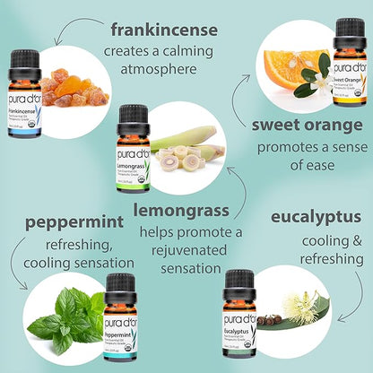 PURA D'OR Organic Sweet16 Essential Oils Set - 16x 10mL Wood Box Aromatherapy Gift Set - 100% Pure Therapeutic Grade for Relaxation and Wellness (Lavender, Rosemary, Turmeric, Ylang Ylang & More)