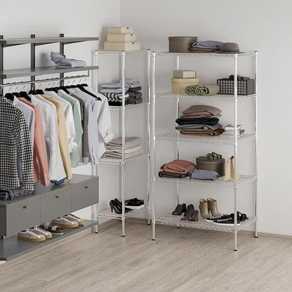 24" Deep x 36" Wide x 74" Height Wire Shelving Kit | 5-Tier | NSF Commercial Storage Rack Unit