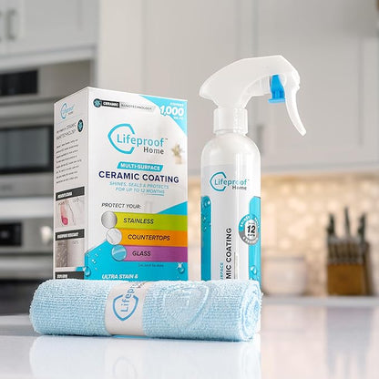Lifeproof 2-Pack Ceramic Coating Spray Kit - Shine, Seal & Protect Kitchen & Bath Surfaces, Repels Stains & Grime