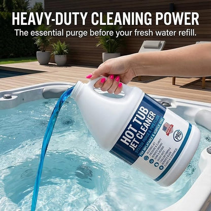 Hot Tub Jet Cleaner & Spa Line Flush – Deep Plumbing & Pipe Purge – Hot Tub System Flush Cleaner for Jets, Lines & Tubes – Designed to Remove Sludge, Grime & Yuck – Made in USA – 1 Gallon