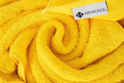 Hencely Premium 6-Pack Washcloths 12x12 Inches Soft Turkish Cotton High Absorbent and Quick Dry Dishtowel for Kitchen and Bath (Wash Cloth 6 Pack, Yellow)