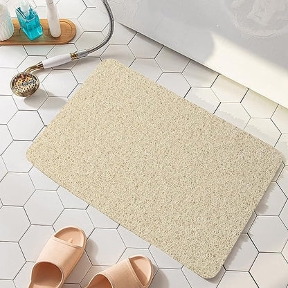 Joyhalo Shower Mats for Showers Anti Slip for Elderly, 17'' x 30'' Non Slip Bath Mat for Inside Shower, Bath Tub Mats for Bathroom Non Slip for Shower, PVC Loofah Bathroom Mats, Beige