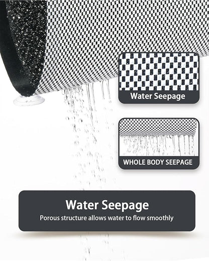 Mecko Non Slip Shower Mats, 16x40 Inch, Anti-Slip Bathtub Mats with Suction Cups for Bathroom, Foot Scrubber Loofah Bath Mats for Shower, Quick Drying Shower Stall Mats for Wet Areas (Black)
