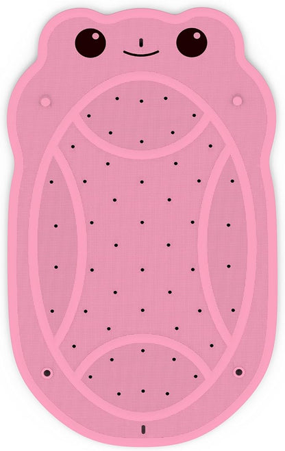 Bathtub Mat Non Slip, Shower Mat for Kids with Natural Rubber no Plastic Smells, Baby Bath Mat for Tub Non Slip with Strong Suction Cups, 30"x18", PVC-Free, Safe Comfortable Fun for Kids, Pink