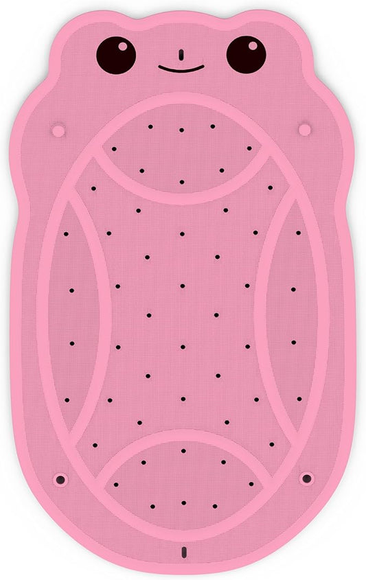 Bathtub Mat Non Slip, Shower Mat for Kids with Natural Rubber no Plastic Smells, Baby Bath Mat for Tub Non Slip with Strong Suction Cups, 30"x18", PVC-Free, Safe Comfortable Fun for Kids, Pink