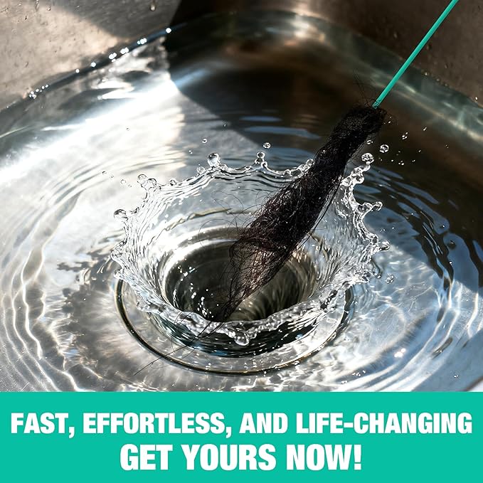 Rotating Handle Drain Snake - 40 Inch Steel Wire Hair Clog Remover, Heavy Duty Flexible Plumbing Snake for Shower, Sink, Toilet, Bathroom & Kitchen Drain Cleaner Tool