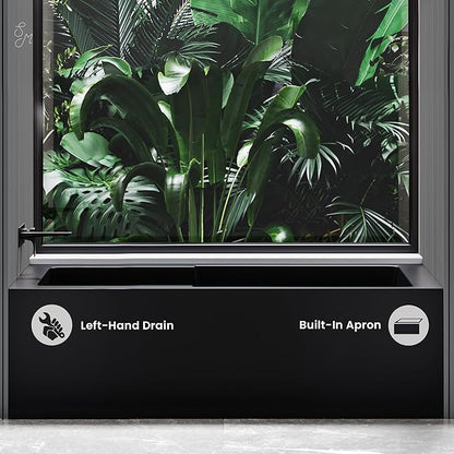 Voltaire 60 in. x 32 in. Acrylic Matte Black, Skirted Alcove, Integral, Left-Hand Drain, Apron Bathtub