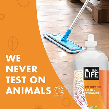 Better Life Floor Cleaner - Liquid Multipurpose Cleaner for Wood, Tile, Laminate, Vinyl, Bamboo - Hardwood Floor Cleaner for Mopping - Citrus Mint, 32 Fl Oz (Pack of 2)