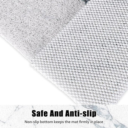Square Shower Mat Non Slip: 27x27 Inch Shower Floor Mat with Drain Hole in Middle, Super Soft and Comfortable PVC Loofah Massage Bath Mat for Shower, Anti Slip Shower Stall Mat, Quick Drying