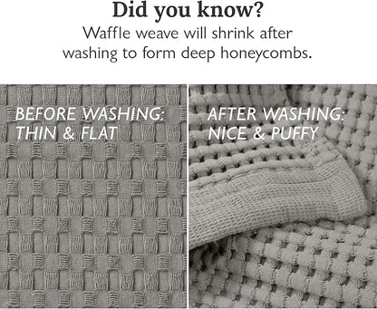 GILDEN TREE Waffle Bath Sheet Quick Dry Towel, Thin Luxury Bath Towels, Bath Sheets 40x80 Large Bath Towels, Modern Style (Pewter)