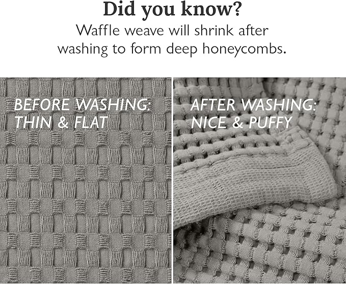 GILDEN TREE Waffle Bath Sheet Quick Dry Towel, Thin Luxury Bath Towels, 40x80 Large Bath Towels 2 Pack Bath Sheets, Modern Style (Pewter)
