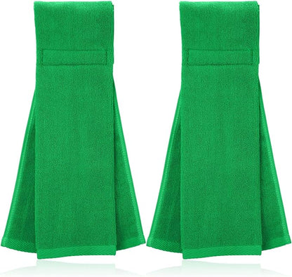 Shimeyao 2 Pcs Cotton Sports Football Towel with Closure Pitching Football Sweat Towel for Sports Gym Men Women Accessories(Green,Classic)