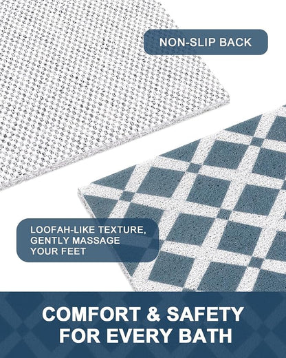 Bathtub Mat Non Slip - Anti Slip Shower Mat, Quick Drying Bath Tub Mats, Soft PVC Loofah Foot Massage Mat, Bath Mat for Shower, Tub, Bathroom, Floor, Kitchen, Pool, Hotel
