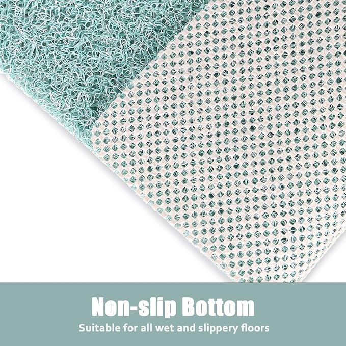 Shower Mat Non Slip - 32x32 Inch Soft Comfort Bath Mat with Drainage Holes, PVC Loofah Massage Bathmat for Shower, Tub, Bathroom, Wet Areas, Quick Drying