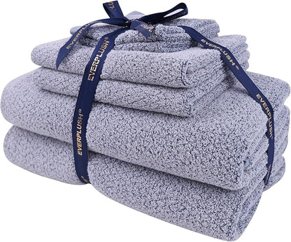 Everplush Diamond Collection 6-Piece Bath Sheet Towel Set, Soft Plush Jacquard Luxury Bath Towels,Highly Absorbent & Fast-Drying Luxury Towels Sets for Bathroom,Shower, or Spa(Dusk, Bath Sheet 6PK)