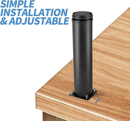 8 Inch Metal Furniture Legs Stainless Steel Adjustable Legs Black Metal Legs Round Cabinet Legs for Coffee Table Cabinet Desk Sofa Shelves, Pack of 4