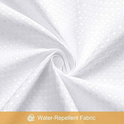3-in-1 White Waffle Shower Curtain Set, Waterproof Fabric Modern Shower Curtain with PEVA Liner & 12 Stainless Steel Double-Sided Hooks, Hotel Style Bathroom Decor, 72 x 72