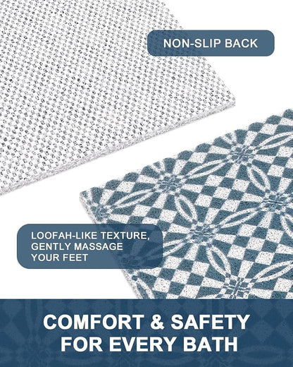 Shower Mat Non Slip - Quick Drying Anti Slip Shower Mats for Inside Shower, Soft PVC Loofah Foot Scrubber Mat, Extra Large Bath Mat for Shower, Tub, Bathroom, Floor, Kitchen, Home, Pool, Hotel