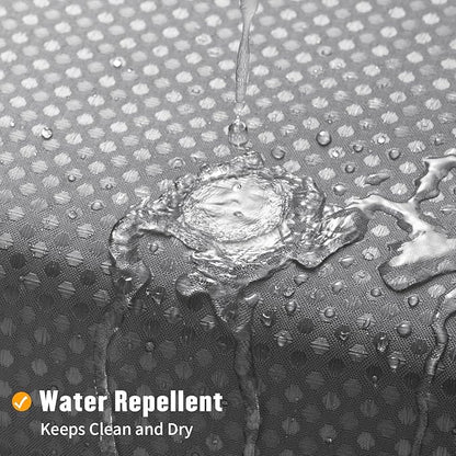 MitoVilla No Hooks Needed Grey Ombre Waffle Shower Curtain Liner Set, Modern Waffle Weave Heavy Duty Fabric Cloth Shower Curtain with Snap-in Liner for Luxury Neutral Hotel Spa Bathroom Decor, 72 x 74