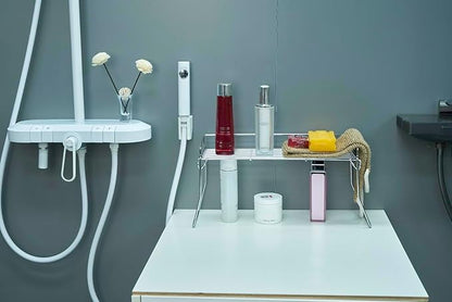 Metal The Sink Vanity Organizer, Bathroom or Kitchen Sink Organizer, Feminine Products Organizer (Chrome)
