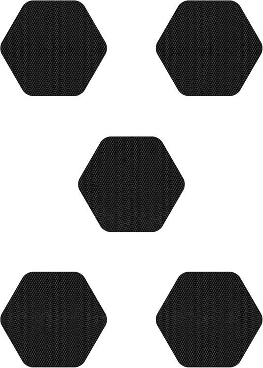 Kahuna Grip Bathtub Bath and Shower 5¼" Hexagon Non-Slip Traction Treads (Black)