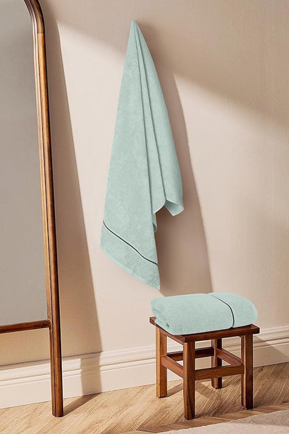 MyOwn Cotton 2 Pack Oversized Bath Towel Set 28x55 inches, Large Bath Towels, Ultra Absorbant Compact Quickdry & Lightweight Towel, Ideal for Gym Travel Camp Pool - Sea Green