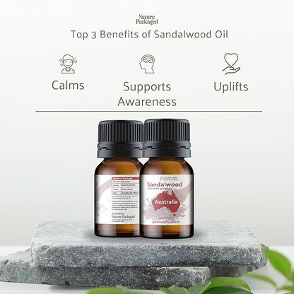 Sandalwood Essential Oil - Direct from Australian Oils of Nature - Steam Distilled - Aceite Esencial de Sándalo for Aromatherapy, Massage, Diffuser, DIY Candle and Soap Making - 2lbs