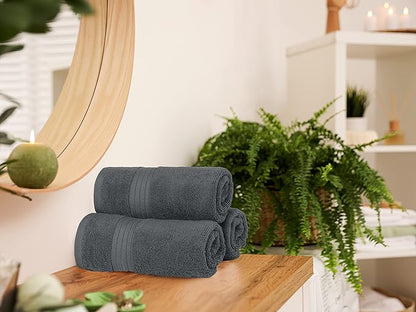 Utopia Towels 6 Piece Premium Hand Towels Set, 16 by 28 inches, 100% Ring Spun Cotton, Lightweight and Highly Absorbent Towels for Bathroom, Travel, Camp, Hotel, and Spa, Grey