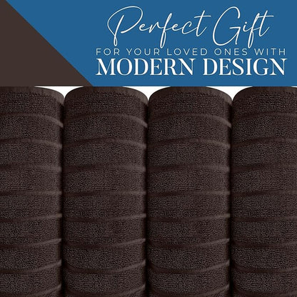 DAN RIVER Pack of 2 Bath Sheet 35x70 Inches, Ribbed Oversized Bath Sheets Towels for Adults, Fluffy and Soft Plush Towels - Brown