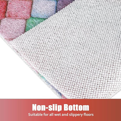 Shower Mat Bathtub Mat Non-Slip - 32x32 Inch, Soft Comfort Bath Mat with Drainage Holes, PVC Loofah Massage Bathmat for Shower, Tub, Bathroom, Wet Areas, Quick Drying