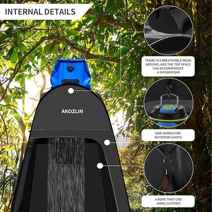 AKOZLIN Portable Pop Up Shower Tent Instant Privacy Dressing Changing Tent Outdoor Shower Room Camp Toilet Tent