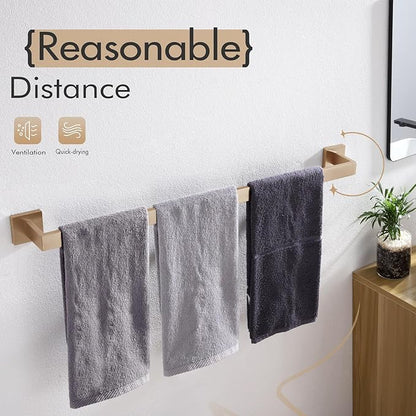 KOKOSIRI 32-Inch Towel Rack for Bathroom Kitchen Towel Rails Wall Mount SUS304 Stainless Steel Towels Holder, Champagne Bronze B4003CPG-L32