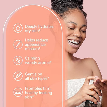 Frankincense Essential Massage Oil for Scars, Stretch Marks & Fine Lines, Firming, Hydrating, Smoothing & Calming Formula with Collagen, Stem Cells, Lavender & Grapefruit, 8 fl oz, by M3 Naturals