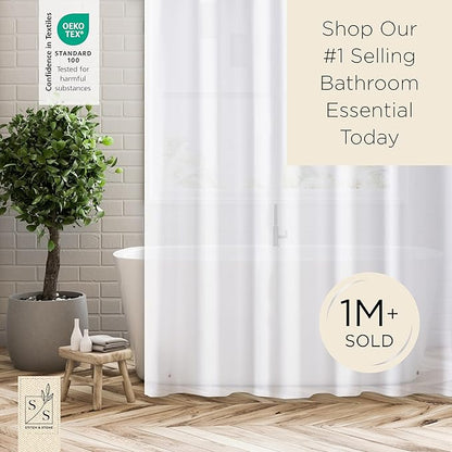 Stitch & Stone Shower Curtain Liner, Premium Lightweight Durable Waterproof 4g PEVA for Bathroom with Weighted Magnets, Standard Size 70" x 72", Frosty 1 Pack