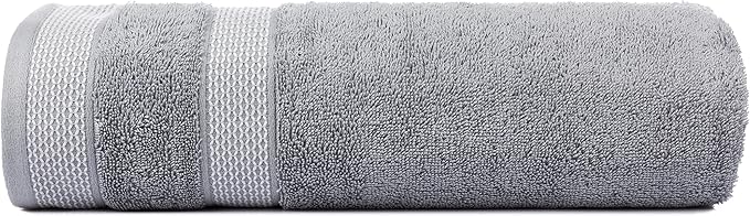 CASA COPENHAGEN Solitaire Mix 6 Pieces Towel Set- Grey Violet + Teal, 600 GSM 2Bath Towel 2Hand Towel 2Washcloth, Designed in Denmark Made of Soft Egyptian Cotton for Bathroom, Kitchen & Shower